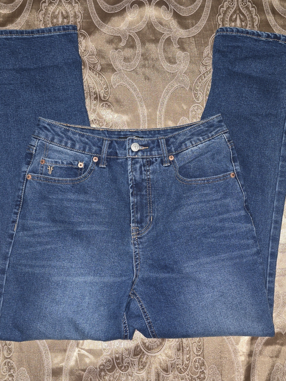 FRYE Blue Denim Jeans - Classic Mid-Rise